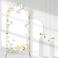 Wildflower Arch Backdrop Cover Baby in Bloom Baby Shower Decors 6ft in 6ft x 2.62ft in Pink, Purple, Green