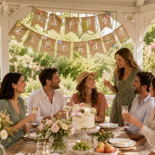 Wildflower Floral Happy Birthday Banner, alternate view 4