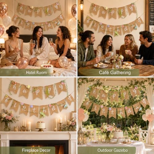 Wildflower Floral Happy Birthday Banner, alternate view 5