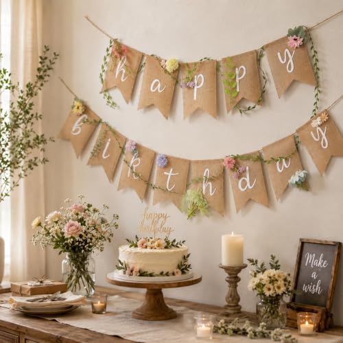 Wildflower Floral Happy Birthday Banner, alternate view 6