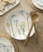 Wildflowers Stoneware Salad Bowl with Servers, 3-Piece in 3 Count in White, alternate view 2