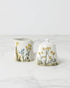 Wildflowers Stoneware Sugar and Creamer Set in 3 Count in White, alternate view 4