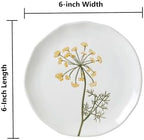 Wildflowers Tidbit Plate Set for 4, Small 6" Appetizer Plates 4-Piece in 4 Count (6"L x 6"W x 1"H) in White, alternate view 3