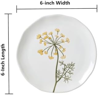 Wildflowers Tidbit Plate Set for 4, Small 6" Appetizer Plates 4-Piece in 4 Count (6"L x 6"W x 1"H) in White, alternate view 3