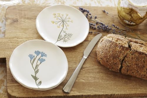 Wildflowers Tidbit Plate Set for 4, Small 6" Appetizer Plates 4-Piece in 4 Count (6"L x 6"W x 1"H) in White, alternate view 5