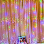 Window Curtain String Lights, 300 LED 9.8ft x 9.8ft Multicolor Fairy Lights with 8 Lighting Modes, Waterproof, alternate view