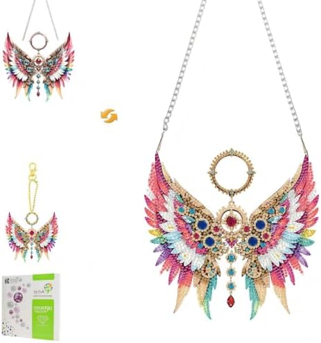 Wing Feather Diamond Painting Double-Sided Hanging Ornament Set, DIY Irregular Shaped Rhinestone Window