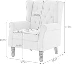 Wingback Accent Chairs Set of 2, Fabric Armchair, Light Gray in Light Gray, alternate view 2