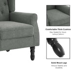 Wingback Accent Chairs Set of 2, Tufted High Back Armchair, Grey in Grey, alternate view 4