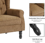 Wingback Accent Chairs Set of 2, Tufted High Back Armchair, Light Brown in Light Brown, alternate view 3