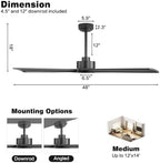 WINGBO 48 Inch DC Ceiling Fan without Lights, 4 Carved Solid Wood Blades, 6-Speed Reversible DC Motor, Modern, alternate view