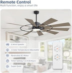 WINGBO 72" Windmill Ceiling Fan with Lights, 3 Downrod, 6-Speed Reversible DC Motor, 3CCT, 10 Blade Indoor, alternate view 3