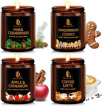 Winter Candle Set, Candles for Home Scented, 4 Pack Soy Candles Gifts for Women Men, Winter Scents of