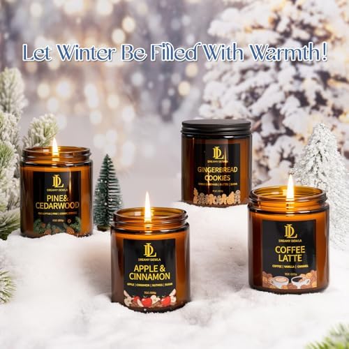 Winter Candle Set, Candles for Home Scented, 4 Pack Soy Candles Gifts for Women Men, Winter Scents of, alternate view 2