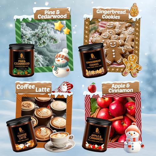 Winter Candle Set, Candles for Home Scented, 4 Pack Soy Candles Gifts for Women Men, Winter Scents of, alternate view 4