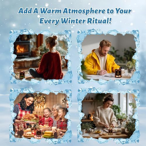 Winter Candle Set, Candles for Home Scented, 4 Pack Soy Candles Gifts for Women Men, Winter Scents of, alternate view 6