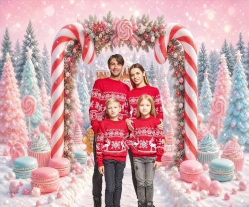 Winter Christmas Candy Cane Backdrop 10x8ft Gingerbread House Backdrops in 10x8ft, alternate view 3