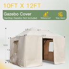 Winter Gazebo Cover for 10×12 Hardtop Gazebo, with Mesh Screens and Doors and Windows, Accessories for All, alternate view 2