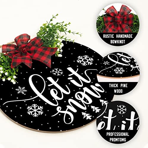 Winter Snowflake Sign Welcome For Front Door Decoration Christmas Decor Hanging Winter Sign for Living Room, alternate view 3
