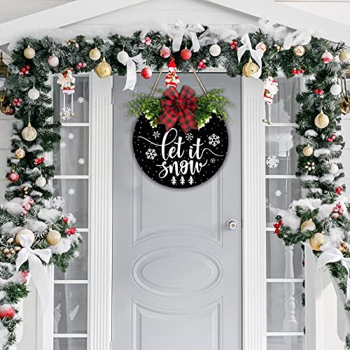 Winter Snowflake Sign Welcome For Front Door Decoration Christmas Decor Hanging Winter Sign for Living Room, alternate view 4