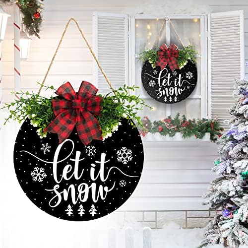 Winter Snowflake Sign Welcome For Front Door Decoration Christmas Decor Hanging Winter Sign for Living Room, alternate view 5