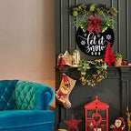 Winter Snowflake Sign Welcome For Front Door Decoration Christmas Decor Hanging Winter Sign for Living Room, alternate view 6