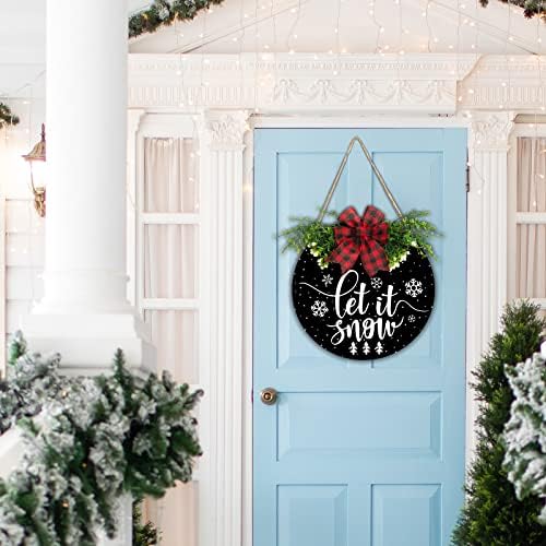 Winter Snowflake Sign Welcome For Front Door Decoration Christmas Decor Hanging Winter Sign for Living Room, alternate view 7