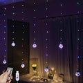 Wishing Ball Curtain Lights 200 LED Window Curtain String Light with Remote, USB Battery Powered Twinkle Globe