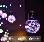 Wishing Ball Curtain Lights 200 LED Window Curtain String Light with Remote, USB Battery Powered Twinkle Globe, alternate