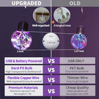 Wishing Ball Curtain Lights 200 LED Window Curtain String Light with Remote, USB Battery Powered Twinkle Globe, alternate