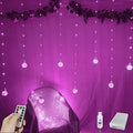 Wishing Ball Curtain Lights 200 LED Window Curtain String Light with Remote, USB Battery Powered Twinkle Globe