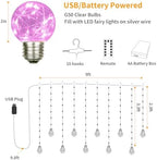 Wishing Ball Curtain Lights 200 LED Window Curtain String Light with Remote, USB Battery Powered Twinkle Globe, alternate