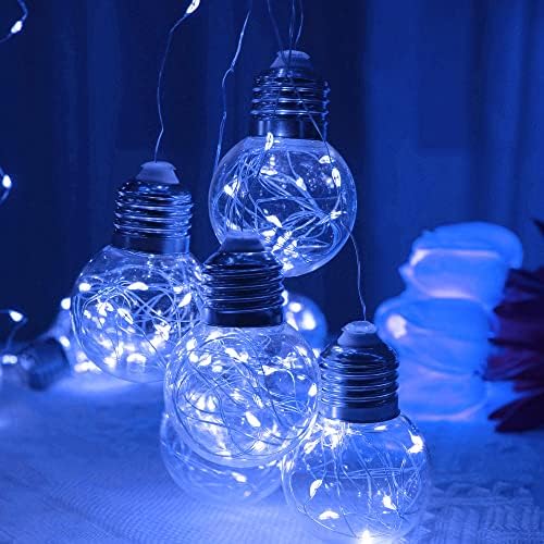 Wishing Ball Curtain Lights 200 LED Window Curtain String Lights with Remote, USB Battery Powered Twinkle Globe, alternate