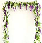 Wisteria Artificial Flowers Garland, 4Pcs Total 28.8ft Silk Faux Wisteria Vine Kit, Hanging Flower Plant for, alternate view