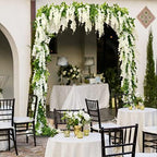 Wisteria Artificial Flowers Garland, 8Pcs Total 57.6ft Silk Faux Wisteria Vine Kit, Hanging Flower Plant for, alternate view