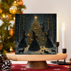 Witchy Christmas Tree Decor, Christmas Gothic Witch Wooden Sign, alternate view 3