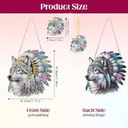 Wolf Diamond Painting Double-Sided Wall Hanging Set, DIY Irregular Shaped Rhinestone Window Decoration Set, alternate view 2