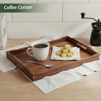 Wood Accent Serving Tray with Handles for Ottoman Coffee Table, alternate view 6