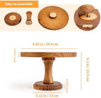 Wood Cake Stands Riser Rustic Round Vintage Candle Stand Holder 9 Inch in Brown, alternate view 3