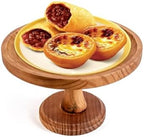Wood Cake Stands Riser Rustic Round Vintage Candle Stand Holder 9 Inch in Brown, alternate view 5