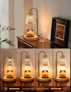 Wood Color& Clear Candle Warmer Lamp with Timer, Dimmable Candle Warmer for Jar Candles, Height Adjustable Wax, alternate