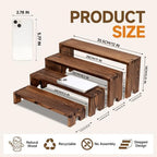 Wood Cupcake Stands for Party, Food Display Stands for Events in Dark Brown, alternate view 3