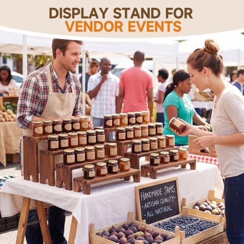 Wood Cupcake Stands for Party, Food Display Stands for Events in Dark Brown, alternate view 5