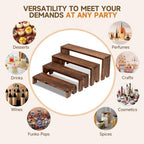 Wood Cupcake Stands for Party, Food Display Stands for Events in Dark Brown, alternate view 6