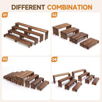 Wood Cupcake Stands for Party, Food Display Stands for Events in Dark Brown, alternate view 7