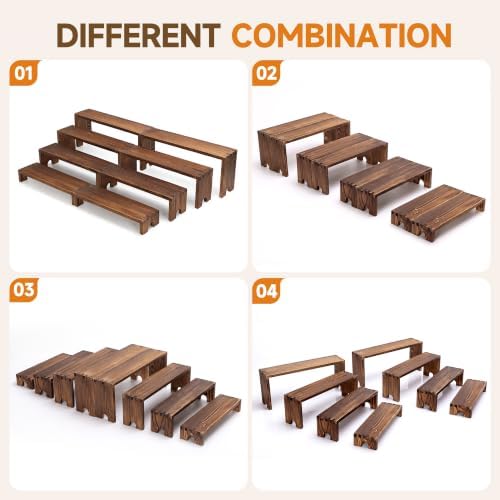 Wood Cupcake Stands for Party, Food Display Stands for Events in Dark Brown, alternate view 7