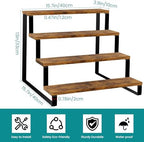 Wood Display Stand, 4 Tier Display Risers for Cupcake and Food in Brown, alternate view 3