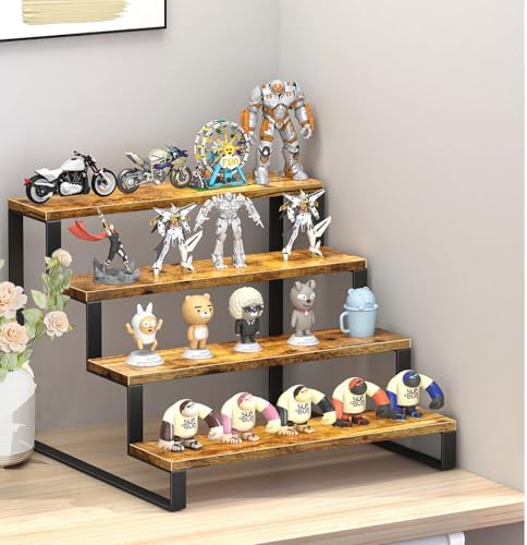 Wood Display Stand, 4 Tier Display Risers for Cupcake and Food in Brown, alternate view 5