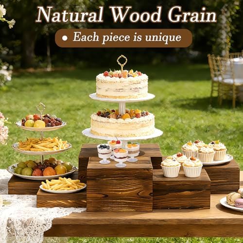 Wood Display Stands Cupcake Stand Brown Display 8Pcs, alternate view 2