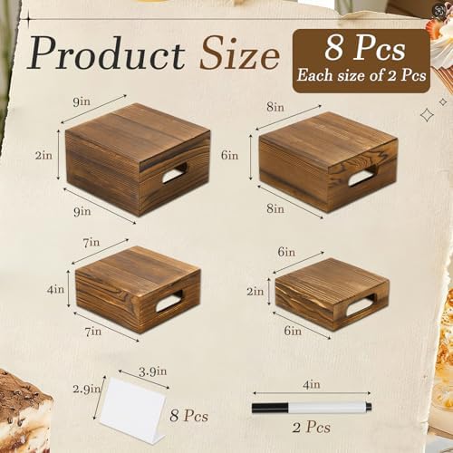 Wood Display Stands Cupcake Stand Brown Display 8Pcs, alternate view 3